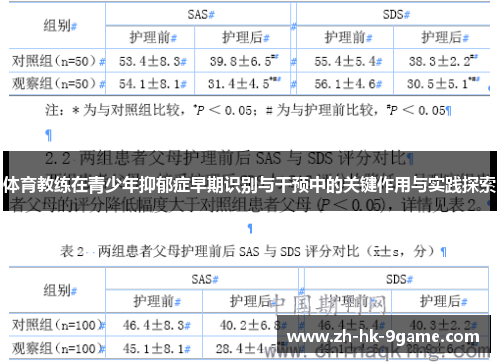 体育教练在青少年抑郁症早期识别与干预中的关键作用与实践探索