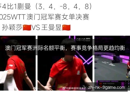 澳门冠军赛洲际名额平衡,赛事竞争格局更趋均衡 澳门冠军赛洲际名额平衡,赛事竞争格局更趋均衡